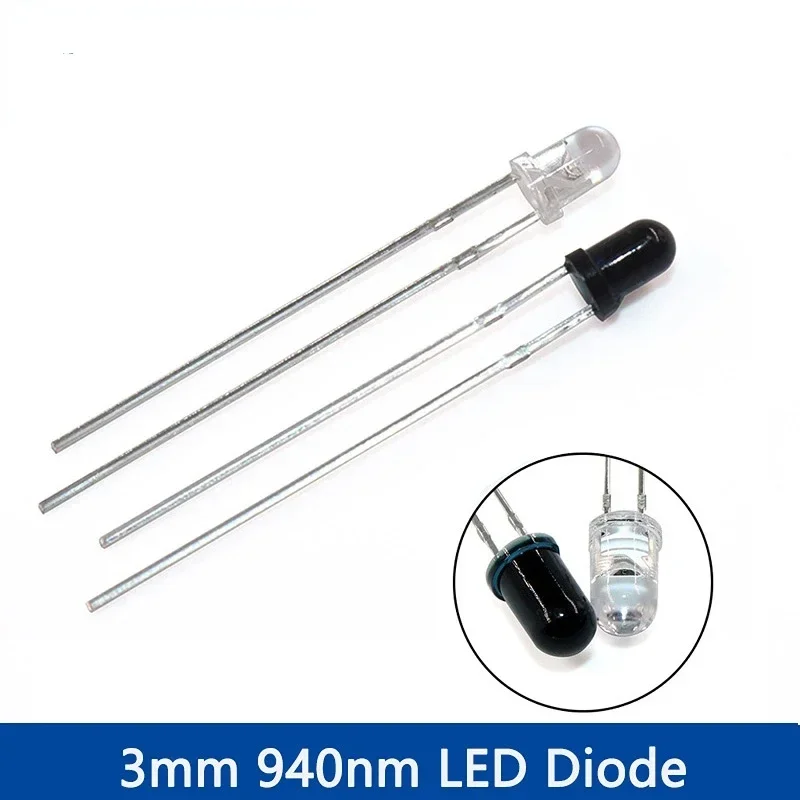 20 unids/set F3 F5 diodo 940nm 3mm 5mm F3 F5 LED emisor de infrarrojos y diodo receptor IR F3 F5 LED diodos para Arduino DIY Kit - imagen 5