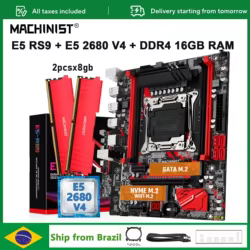 MACHINIST X99 LGA 2011-3 Kit de placa base Xeon E5 2680 V4 CPU procesador DDR4 2x8GB = 16GB 2133mhz memoria M.2 NVME SATA M.2 RS9