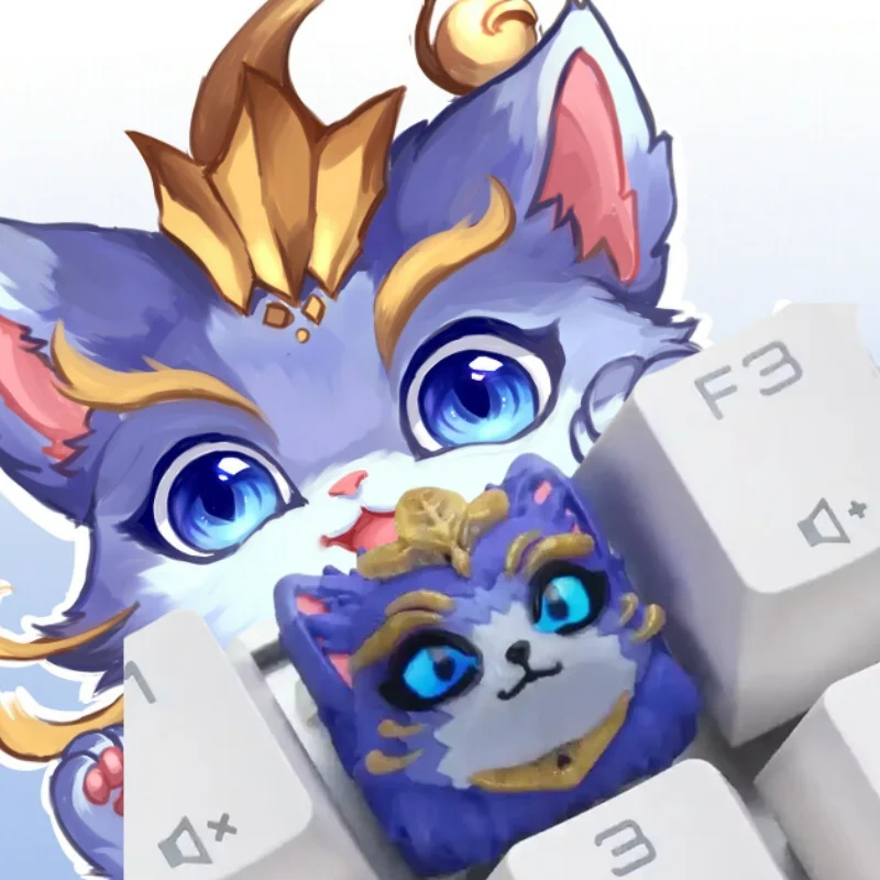 League Of Legends Cat-Teclas de resina personalizadas, teclas de arte, Teclado mecánico, regalo, transparente, lindo, tema de juego, nuevo