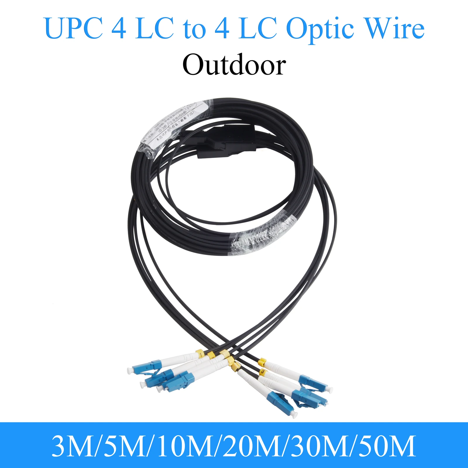 Cable de fibra óptica UPC 4 LC a 4 LC conversión óptica monomodo Cable de extensión exterior de 4 núcleos Cable de conexión 3M/5M/10M/20M/30M/50M - imagen 2