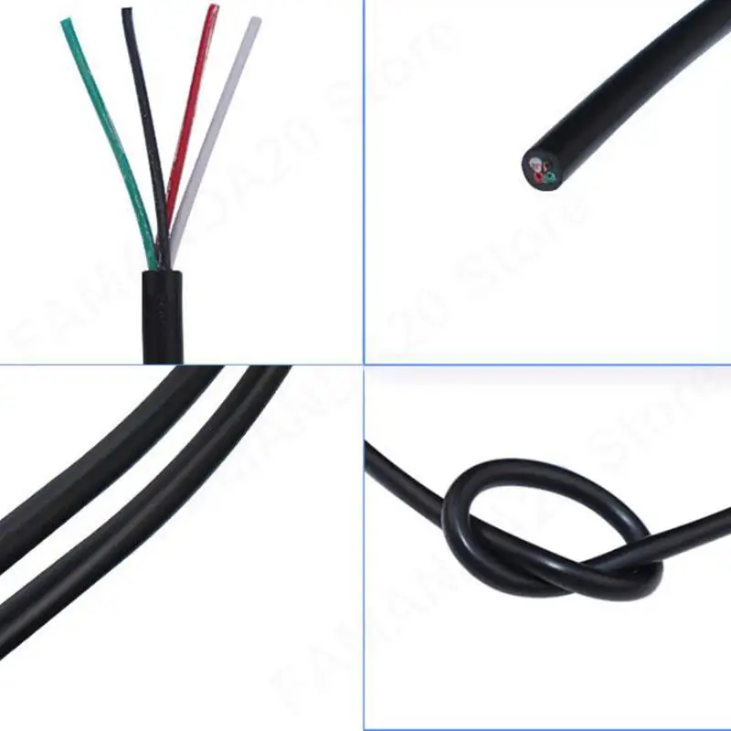 Cable de alimentación de PVC con núcleo de 2, 3 y 4 pines, conector de extensión de cobre, Cable de Audio, 28, 26AWG, 24, 22 AWG, línea suave DC M20 - imagen 2