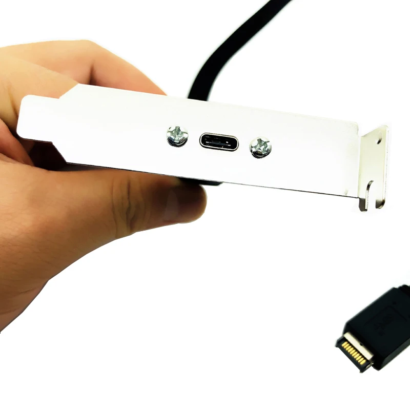 Cabecera de Panel frontal USB 3,1, 50cm, tipo E a USB-C tipo C, Cable de extensión de conector hembra + conector tipo E de tornillo de montaje en Panel - imagen 3