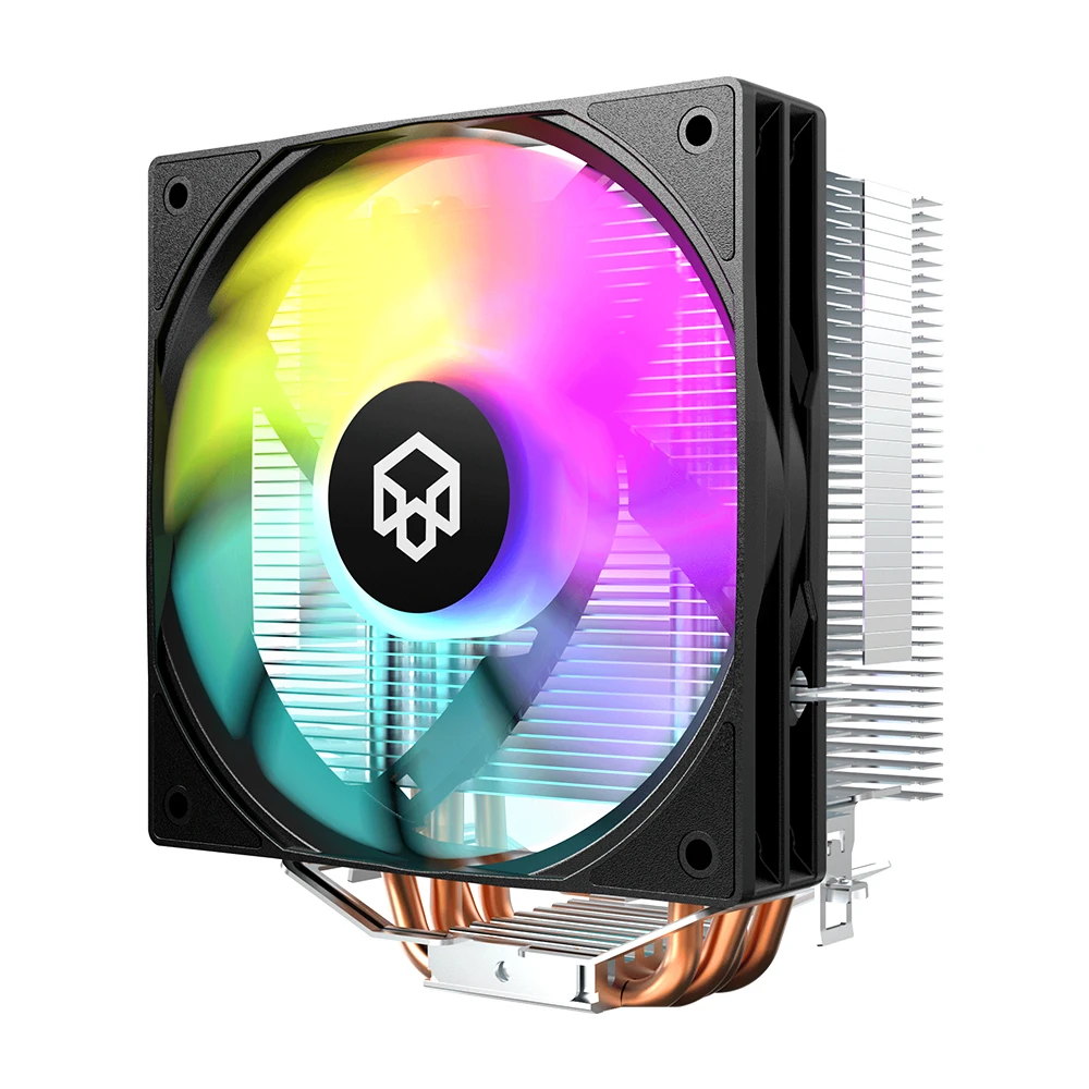 PADO 400 CPU Cooler Radiator RGB PWM versión silenciosa 4 tubos de calor PC enfriador de aire ventilador de 120mm para Intel LGA 775 17XX 115X 1200 AMD AM5 - imagen 3