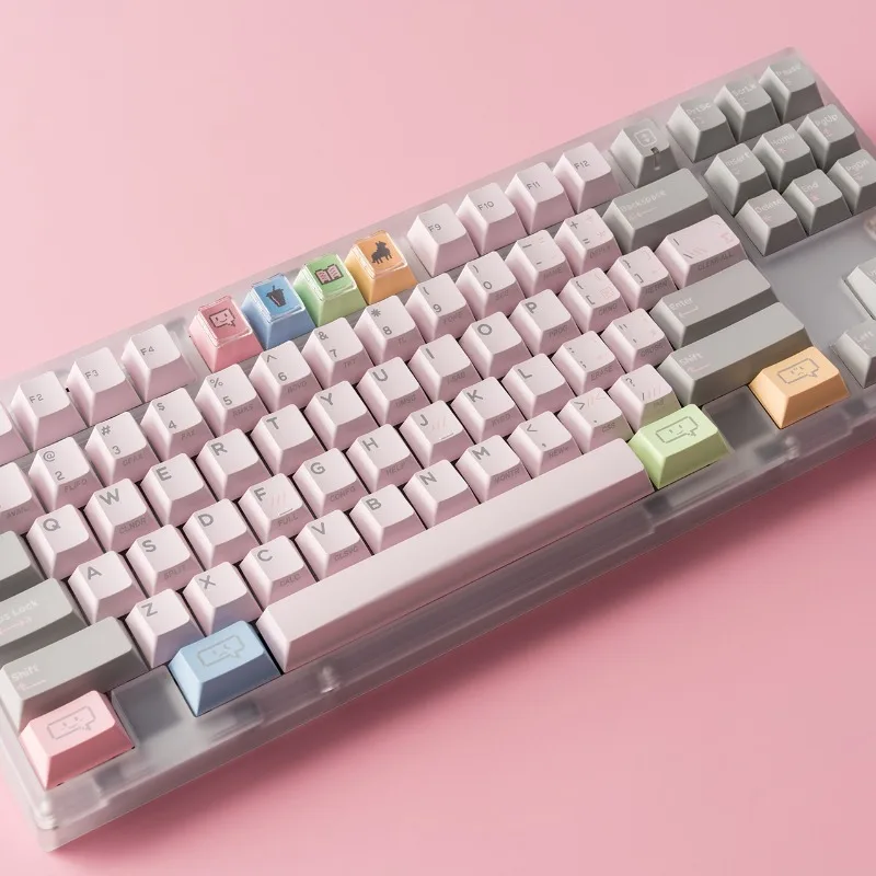 Set Teclas PBT Perfil Cherry Rosa Vintage para Teclado Mecánico Gaming Oficina - imagen 3