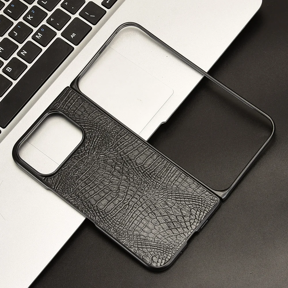 Funda de cuero PU con textura de cocodrilo sintético, cubierta de plástico duro a prueba de golpes para Google Pixel 10 Pro Fold