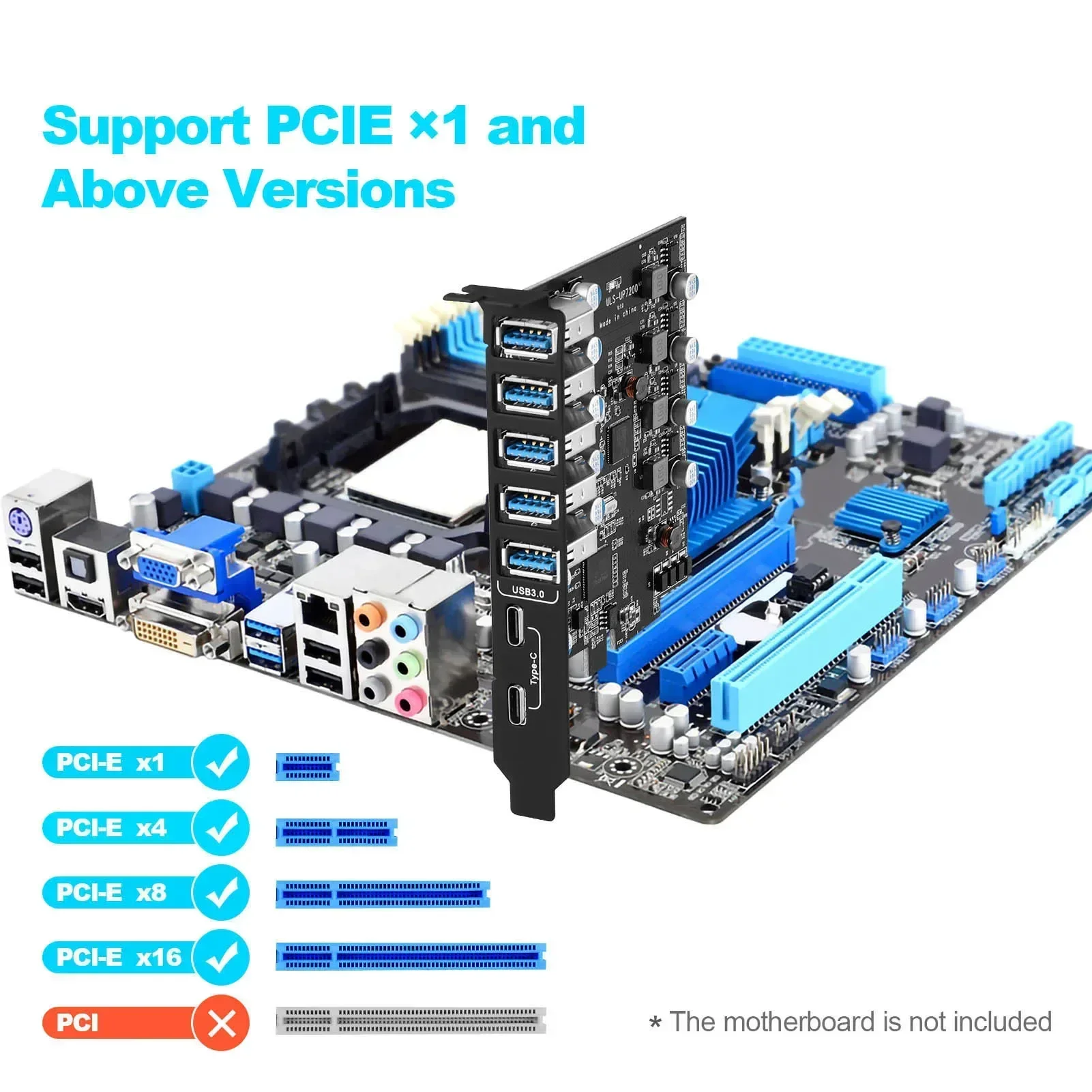 Convertidor PCIE a 5 puertos USB3.0 puertos duales USB3.1 tipo c tarjeta de expansión PCI Express USB 3,0 interno para Mac Pro Fresco Fl1100 - imagen 4