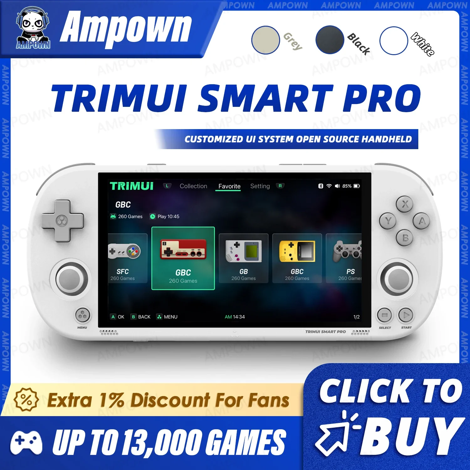 Consola de juegos portátil Trimui Smart Pro, pantalla IPS de 4,96 pulgadas, sistema Linux, Joystick, iluminación RGB, consola de videojuegos Retro Trimui, regalo - imagen 2
