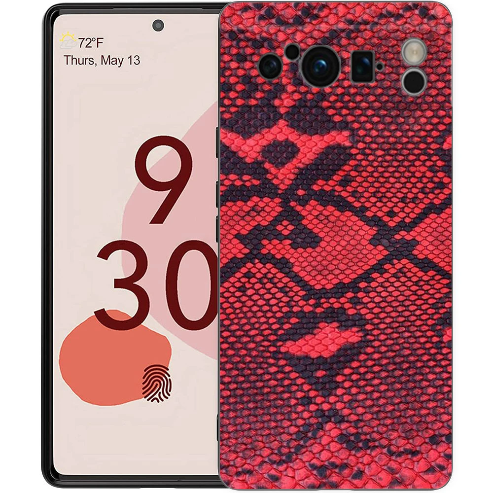 Funda de teléfono de piel de serpiente de lujo para Google Pixel 8, 7, 6 Pro, 6A, 7A, 5G, silicona suave a prueba de golpes, TPU, funda negra - imagen 5