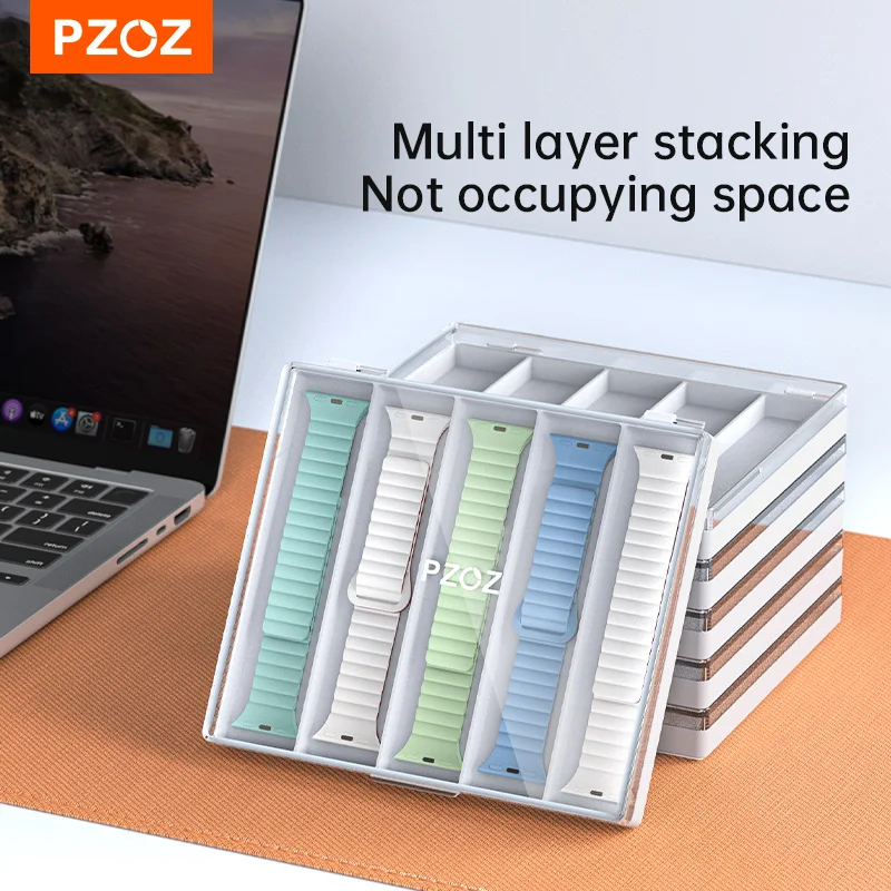 PZOZ-caja de plástico para Apple Watch S9 S8, caja transparente para reloj inteligente, accesorios de piezas pequeñas, bolsas - imagen 5