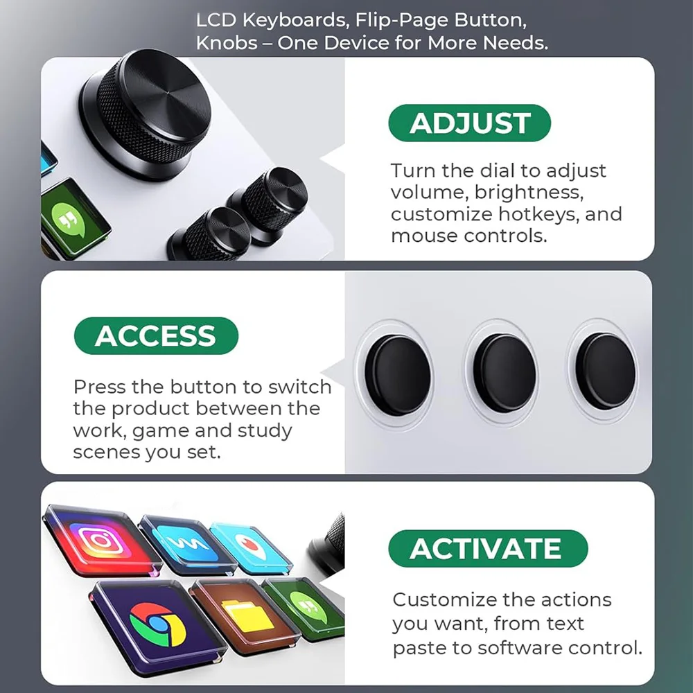 MRSVI N3 Stream Dock teclado Macro programable Panel de consola multifuncional Assistente botón personalizado Mini teclado para PC - imagen 2