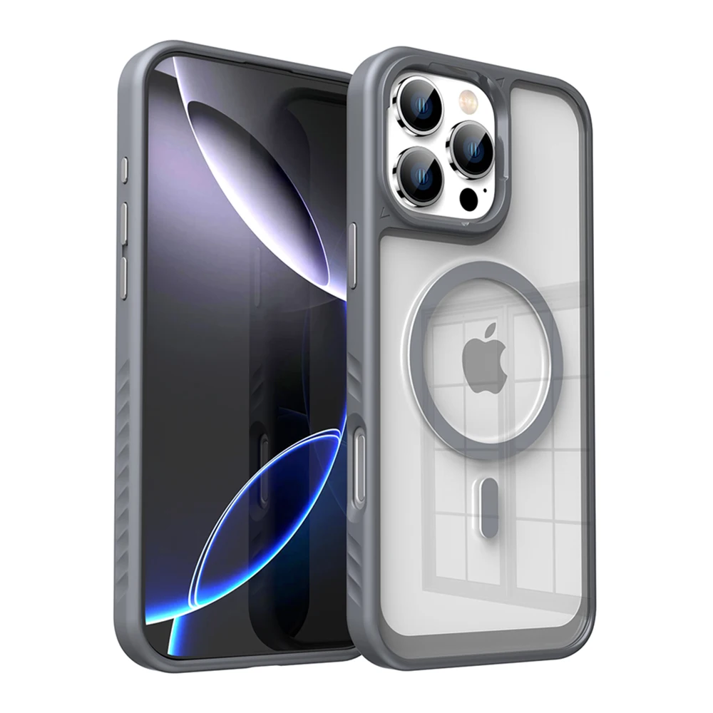 Funda de teléfono magnética Magsafe transparente de acrílico de lujo para iPhone 15 14 13 12 16 17 Pro Max cubierta protectora de parachoques de carga inalámbrica