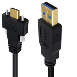 Cable USB-C 90 Grados Angulado 3.1 con Conector Dorado para Cámara