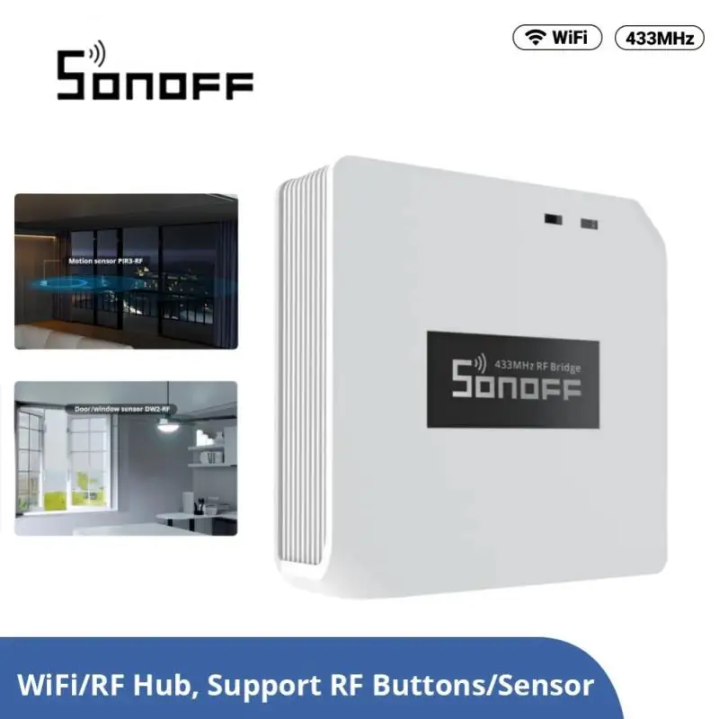 SONOFF RF BridgeR2 433 Hub inteligente escena inteligente DIY a través de la aplicación eWeLink automatización del hogar inteligente funciona con Alexa Google Alice SmartThings