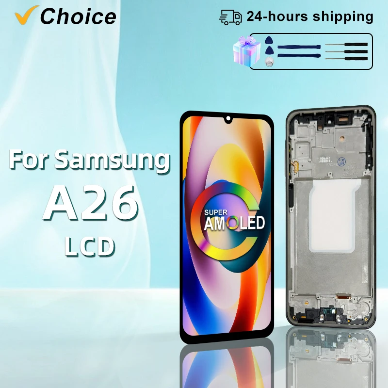 100% probado nuevo OLED para Samsung Galaxy A26 pantalla LCD con montaje de digitalizador táctil para Samsung A26 SM-A266E SM-A266E/DS pantalla