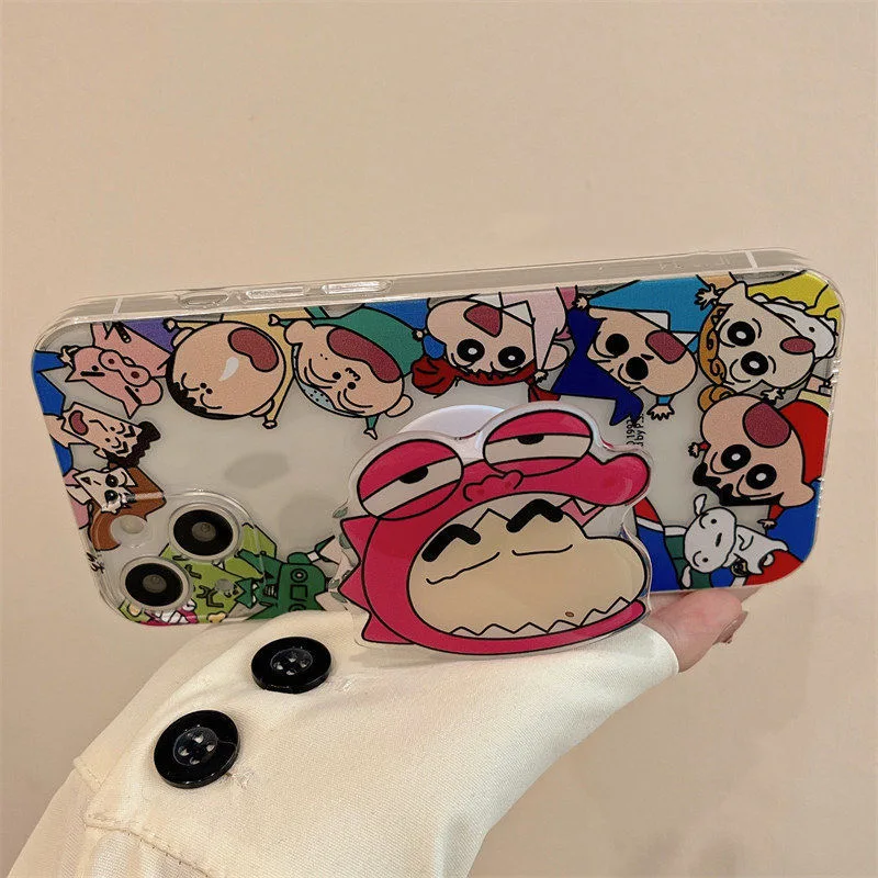 S-shinchans-funda de teléfono con soporte de Avatar, crayones C, para iPhone 16, 15, 14, 13, 12, 11, Mini Pro Max, X, XR, XSMax 7, 8 Plus, transparente - imagen 5