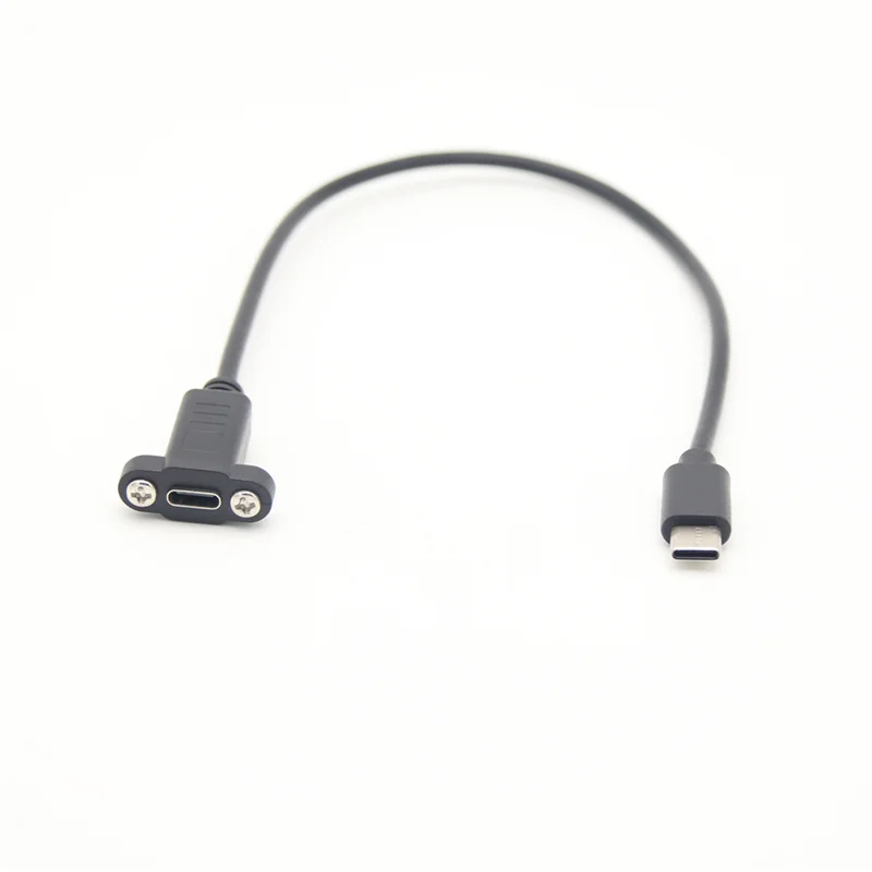 Cable de extensión USB2.0 C tipo C 3,1 macho a hembra con orificio de tornillo de montaje en Panel, espaciado de 17mm para instalación mecánica - imagen 3