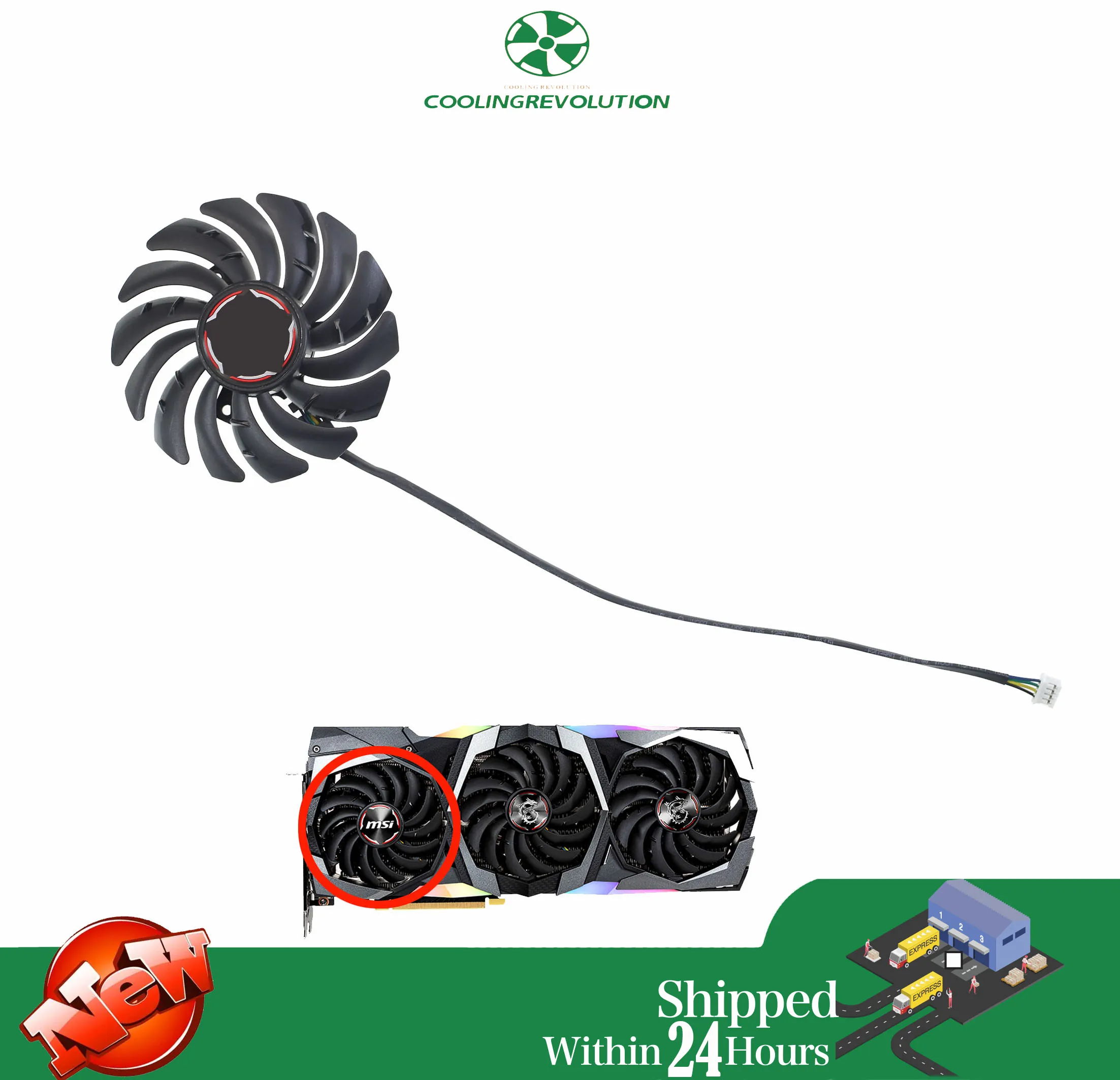 PLD09210B12HH PLD10010B12HH DC12V ventilador de tarjeta gráfica para MSI RTX 2080 2080Ti 2080 2070 SUPER GAMING X TRIO ventilador de refrigeración de tarjeta de vídeo - imagen 5