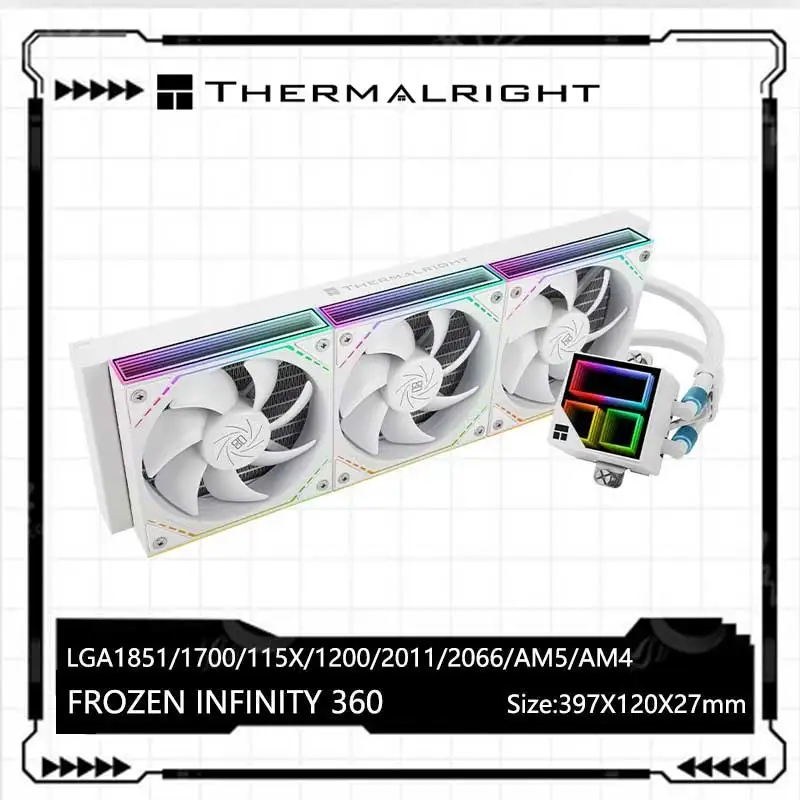 Thermalright-radiador de refrigeración por agua todo en uno, sincronización de luz ARGB Divine, compatible con LGA1700/AM5/AM4, FROZEN INFINITY 360