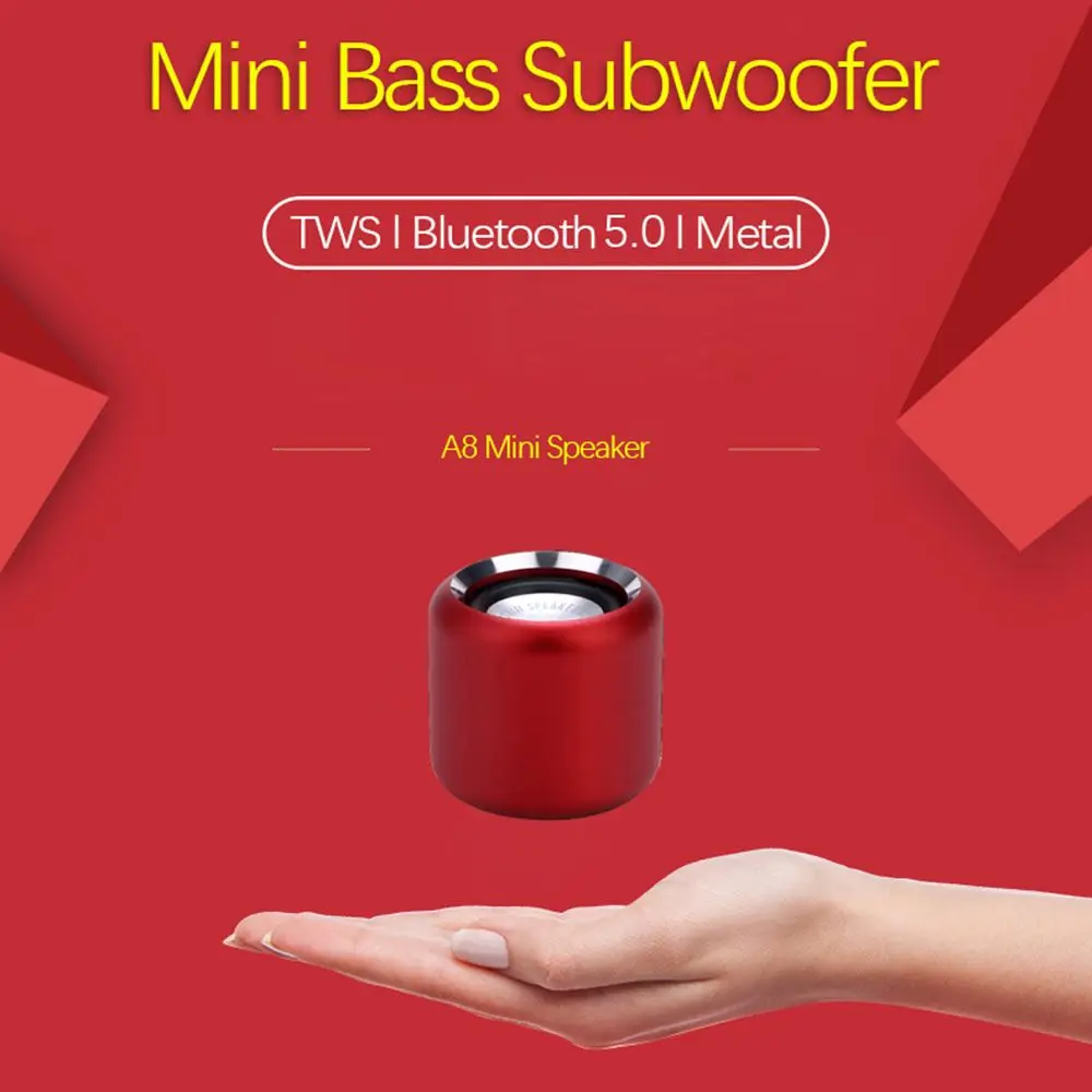Creativo Hifi Estéreo Metal Subwoofer Inalámbrico Altavoz Bluetooth Inalámbrico Reproductor de Música Mini Altavoces - imagen 3