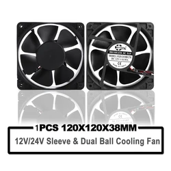 SXDOOL Ventilador PC 120 mm 12/24 V, Doble Rodamiento