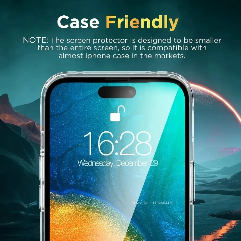 Vidrio templado Ultra transparente 4 en 1 para iPhone 16 14 15 Pro Max 13 12 Mini Protector de pantalla de lente de cámara para iPhone 16 15 Plus 11 Pro - imagen 4