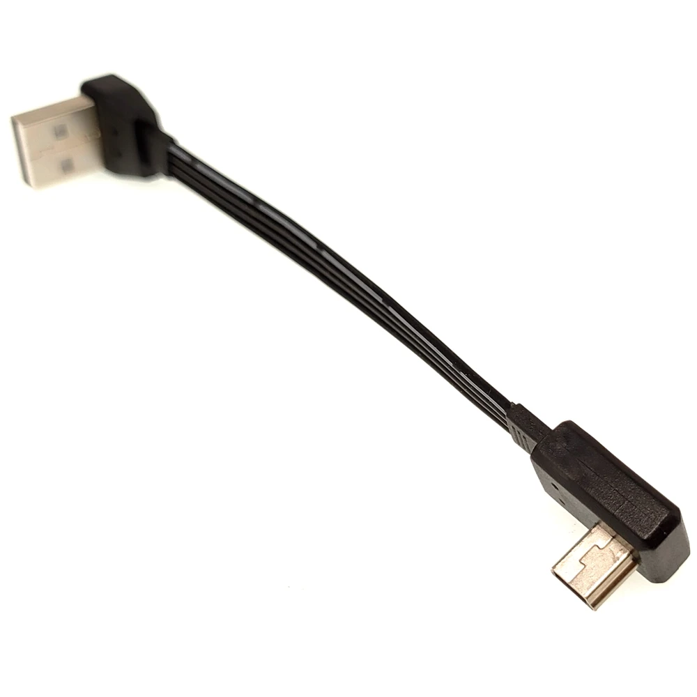 Enchufe USB 2.0 plano a Mini USB BIS inferior izquierdo derecho en ángulo 90 °   Cable 0,2 m 0,3 m 0,5 m 1m para Cámara MP4 Tablet