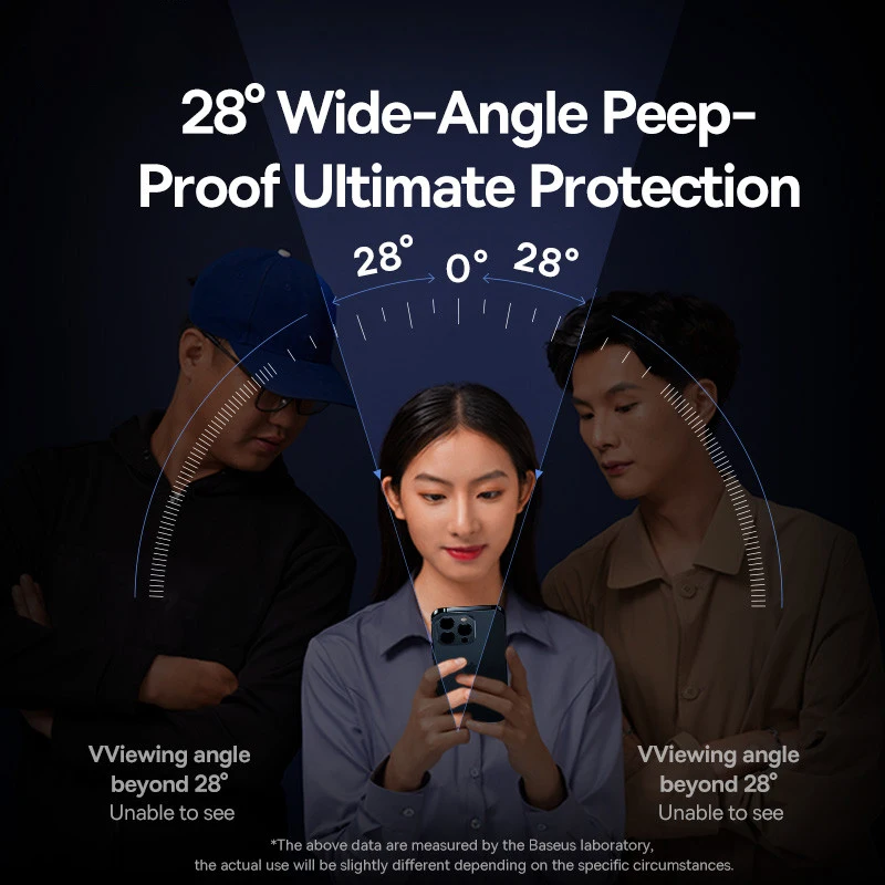 Baseus Vidrio templado para iPhone 17-13 Protector antiespionaje - imagen 3