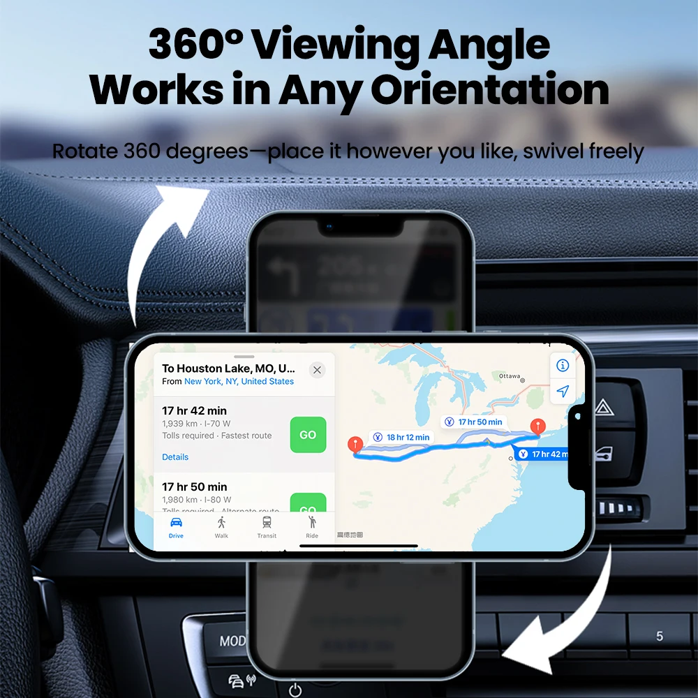 Soporte de carga rápida inalámbrica de 15W, salida de aire, soporte de navegación, soporte magnético para teléfono de coche inalámbrico para teléfonos inteligentes - imagen 4