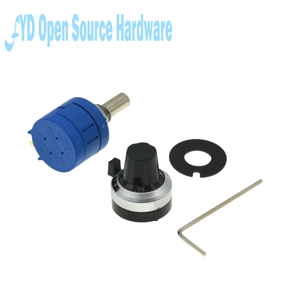 Potenciómetro multivuelta de precisión serie 3590S-2 3590S, resistencia ajustable de 10 anillos + 1 Uds., esfera de conteo de vueltas, perilla giratoria de 6,35mm - imagen 2