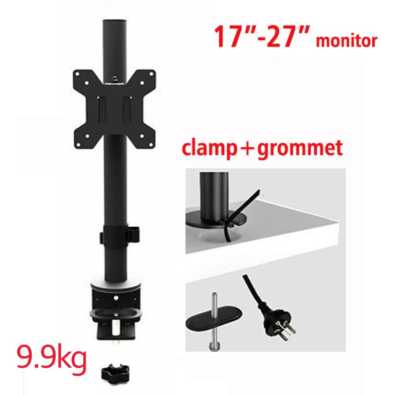 M050 Desktop17-27 "Base grande LCD LED Monitor único soporte de escritorio brazo montaje de TV de movimiento completo carga 9 kgs