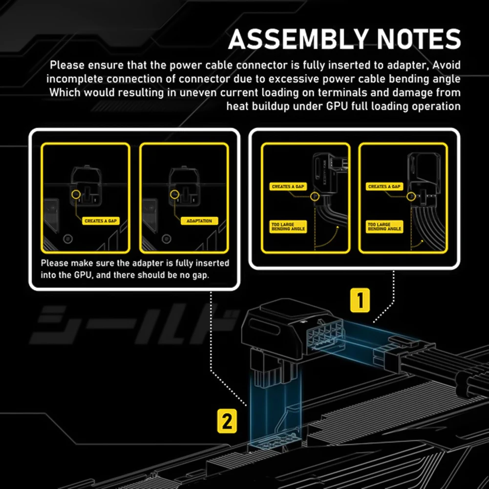 Adaptador de corriente de conector de giro en ángulo de 90 grados, 12V, 16 Pines, 12VHPWR GPU, conector macho a hembra para GPU de tarjeta gráfica de escritorio - imagen 5
