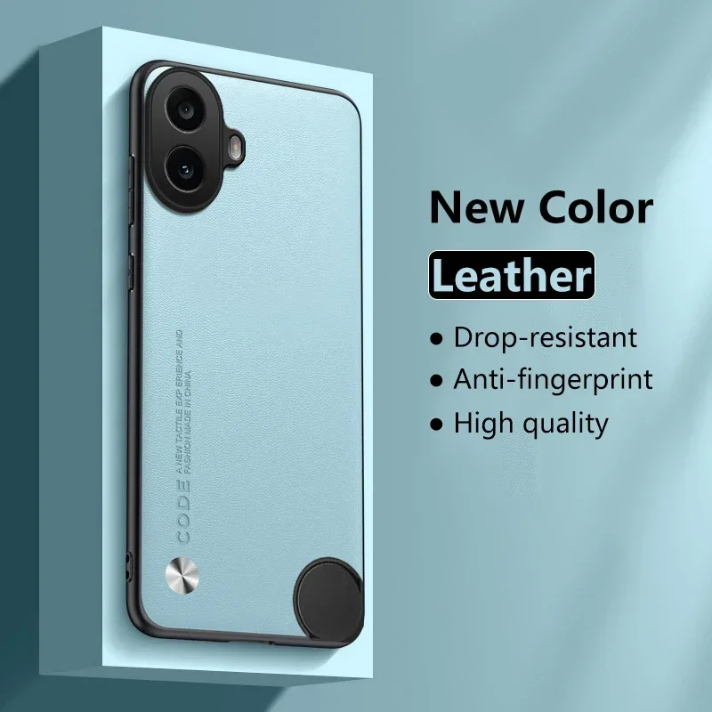 Funda de cuero para nada CMF Phone 1, protección de silicona de fibra de carbono, cámara completa dura, cubierta mate para teléfono NothingCMFPhone1 Coque