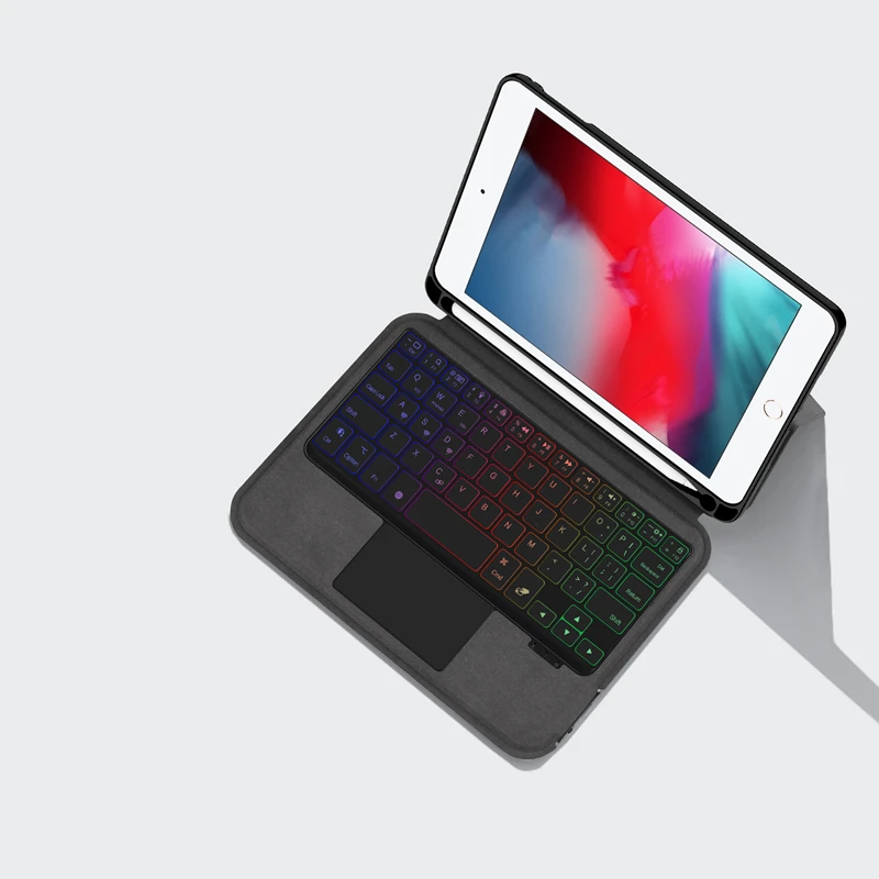 HUWEI Funda con teclado retroiluminado para iPad Mini 5 2019 Funda mini 5ta generación Mini 4 5 7,9 "A2133 A2124 Funda protectora de PU para tableta - imagen 5