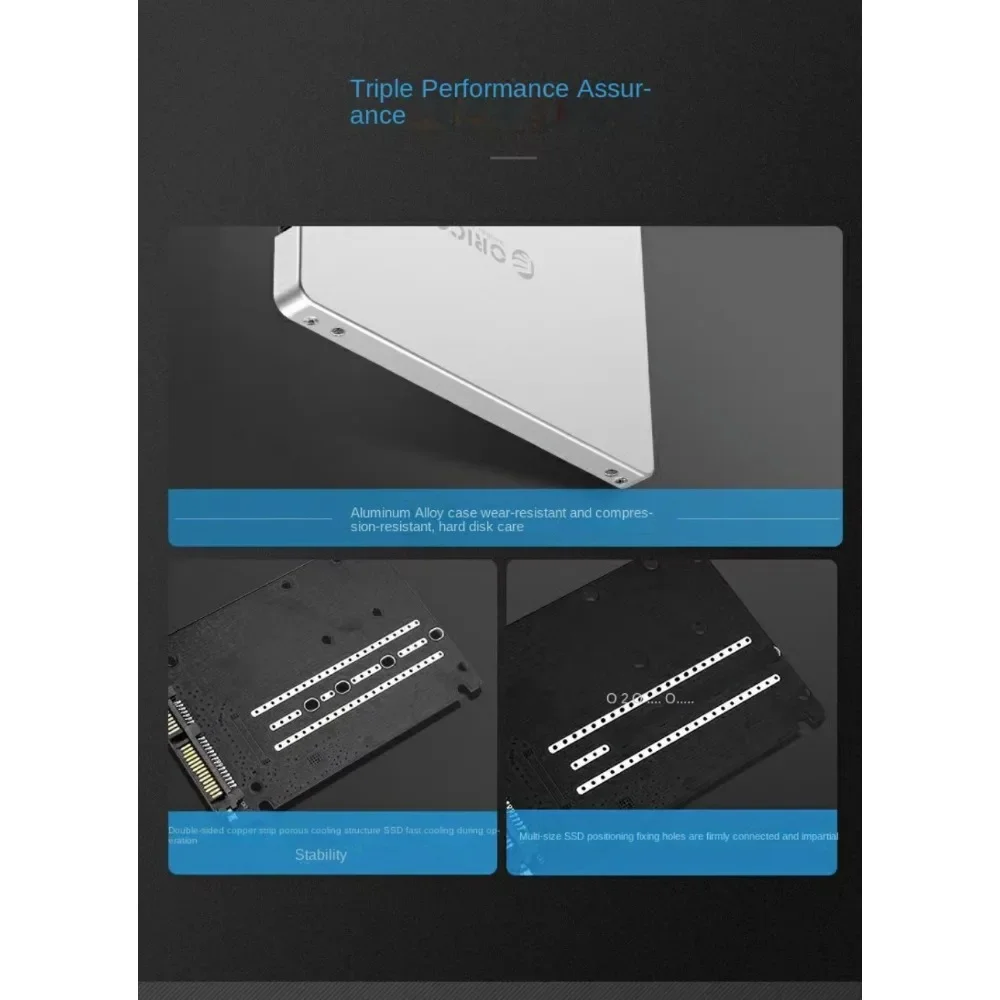 ORICO M.2 NGFF a SATA3.0 caja adaptadora MSATA a SATA3.0 caja de disco duro de metal con 2,5 incorporado para 2230 2242 2260 2280 m2 SSD - imagen 5