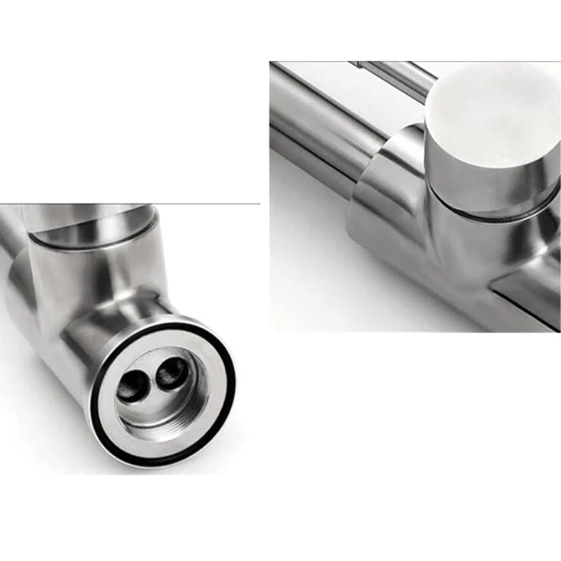 Mezclador de cocina de agua fría y caliente, cabezal de grifo de fregadero, rociador de acero inoxidable 304, caño de un solo orificio, grifo de agua cepillado con rotación de 360 q1 - imagen 3