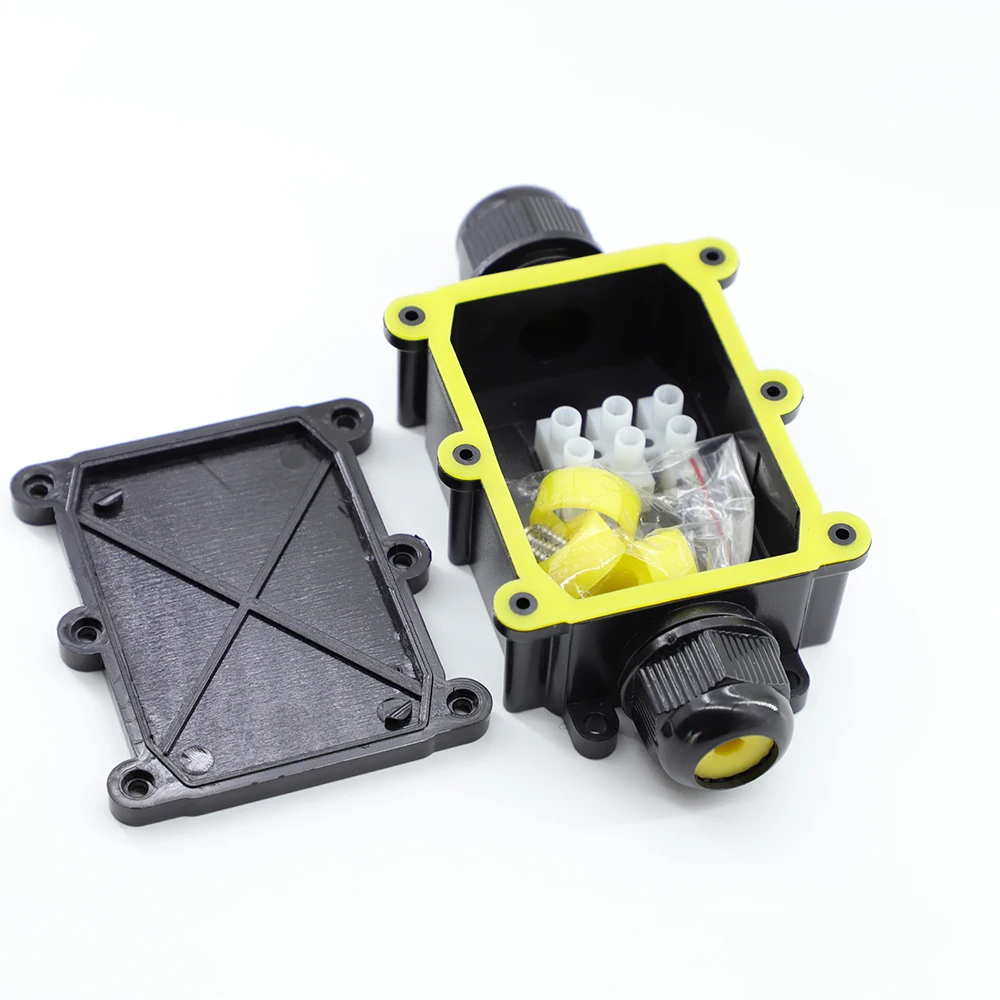 Caja de conexiones eléctricas impermeable IP68 de 2 vías para Cable de iluminación exterior, caja de conexiones de Cable negro de alta calidad G713 2P - imagen 2