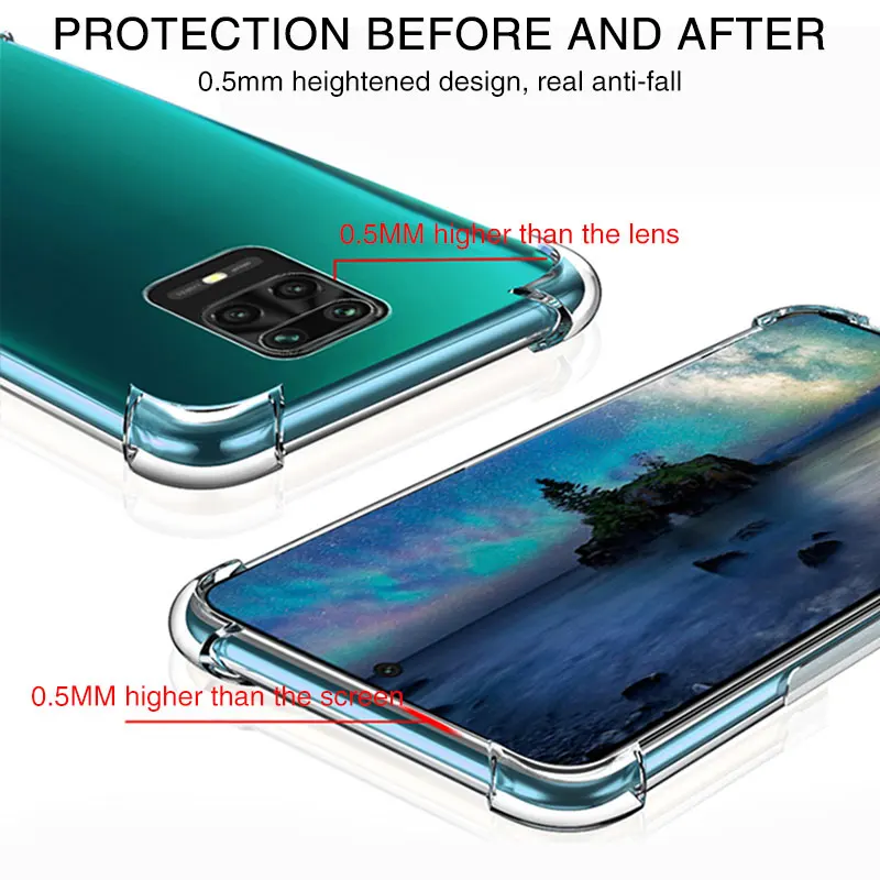 Funda transparente de TPU gruesa a prueba de golpes con Airbag para Xiaomi Redmi Note 9 9s Note9 Pro, fundas suaves transparentes de silicona - imagen 3