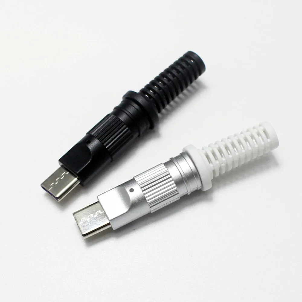 USB 3,1 24 pines tipo C macho 5 juntas de soldadura para teléfono móvil carga rápida 3A C a C con almohadilla de soldadura CC reparación enchufe de datos DIY