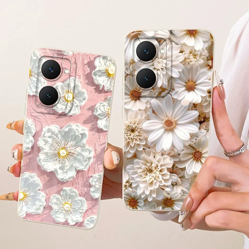 Para Vivo Y03 V2332 funda nueva moda flor funda trasera de silicona suave para Vivo Y18 Y18i Y18E V2350 T3 Lite V2356 IQOO Z9 Lite - imagen 2