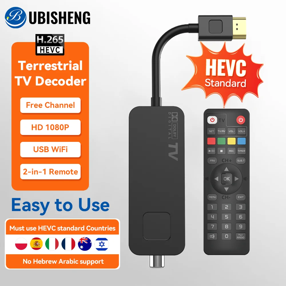 UBISHENG U3mini DVB T2 DVB C Decodificador de TV digital HD Canales de TV gratuitos 7 días Sintonizador de TV EPG para España Francia Itlay Columbia, etc. - imagen 2