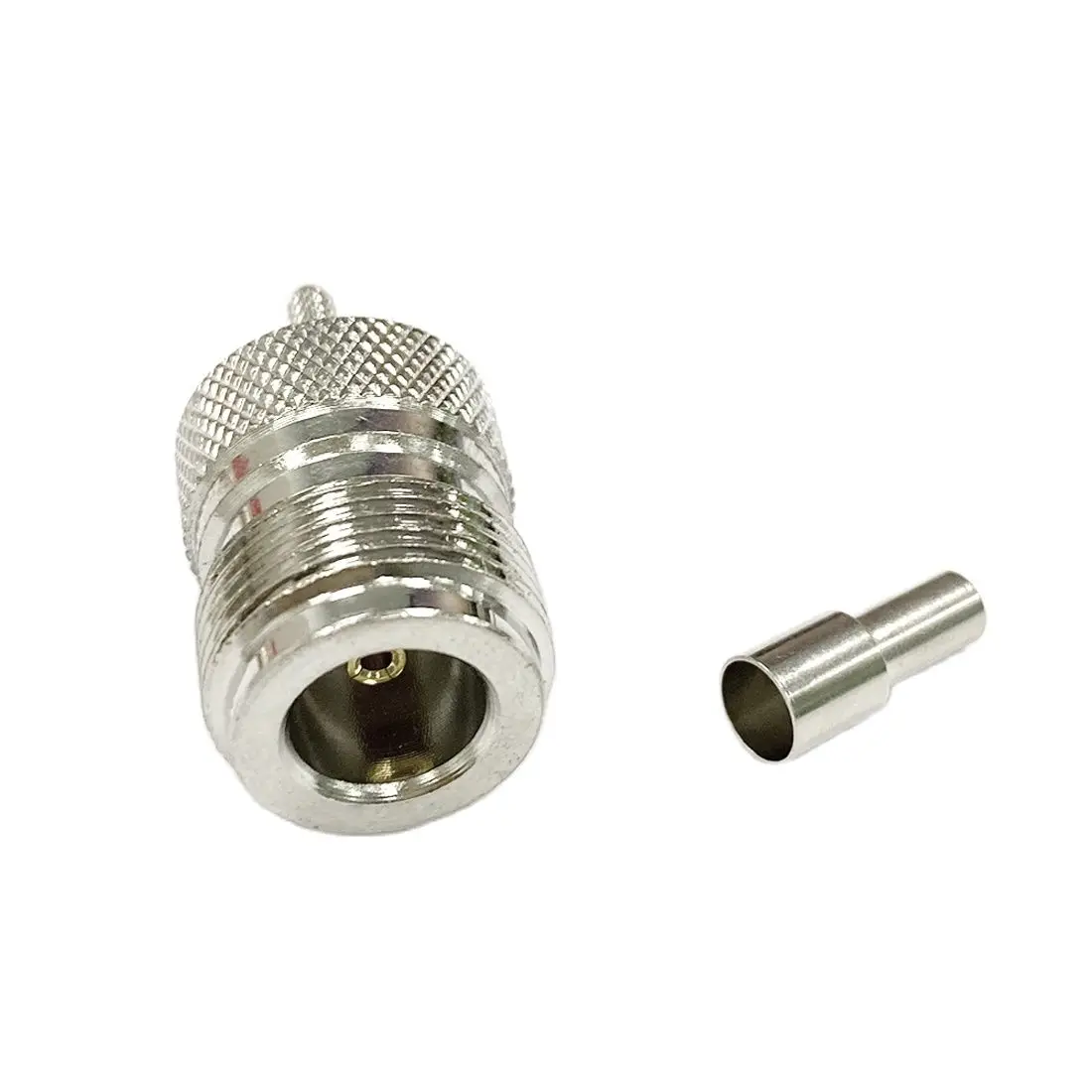 Conector hembra tipo N, conector coaxial RF, engarce para Cable RG316 RG174, níquel recto, venta al por mayor, envío rápido para WIFI, 1 ud.
