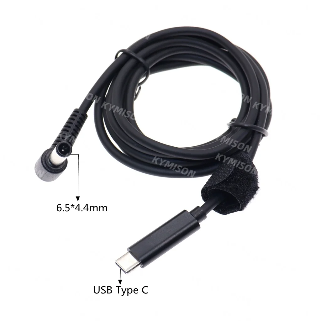 USB tipo C a 6,5x4,4 6,5*4,4mm convertidor de enchufe macho Cable de carga para ordenador portátil para Sony LG Notebook PC adaptador de fuente de alimentación