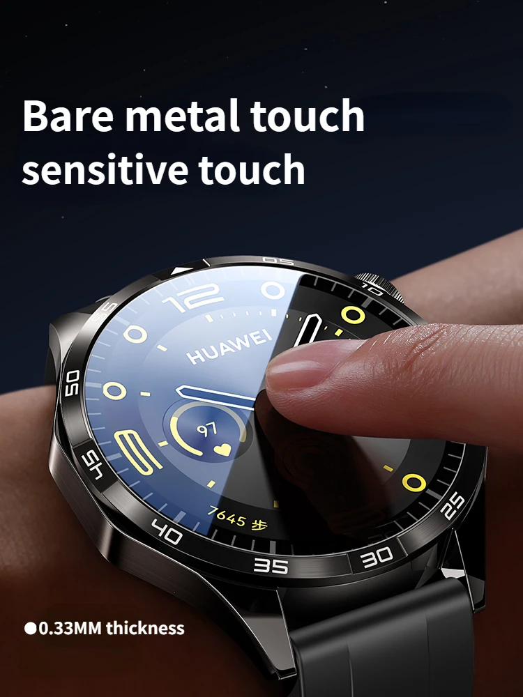 SmartDevil Smartwatch con película de vidrio templado para Huawei Watch GT4, Protector de pantalla de cubierta completa HD, antihuellas, 46mm, 41mm - imagen 4