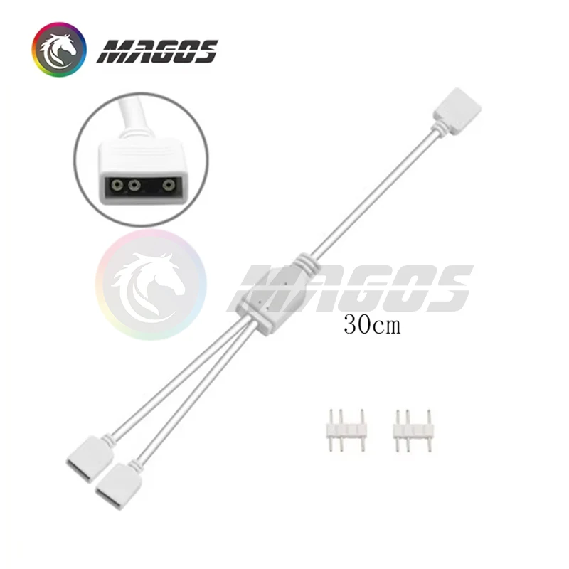 Cable divisor RGB de placa base blanca DIY, Cable de extensión de transferencia de concentrador de sincronización ARGB de 5V y 3 pines de 1-4 vías para M/B ASUS MSI GIGABYTE - imagen 4