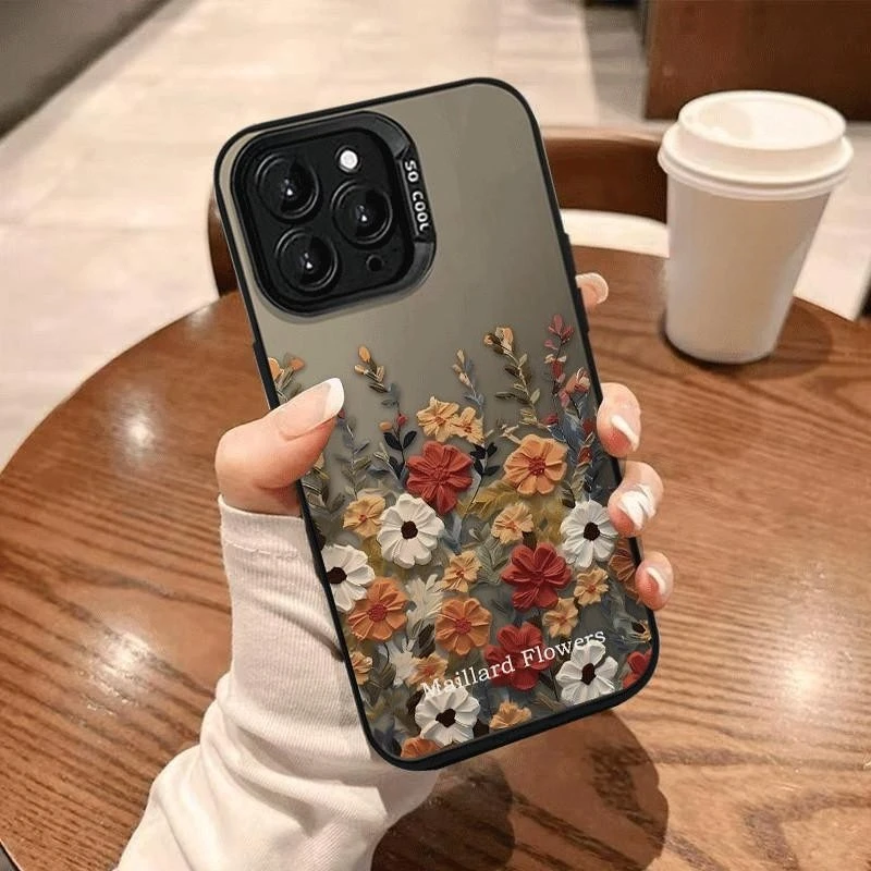 Funda de flores de otoño para iPhone 16Pro 17 15 14 13 12 11 Pro Max XR 7 8 Plus, funda protectora de pantalla a prueba de golpes - imagen 2