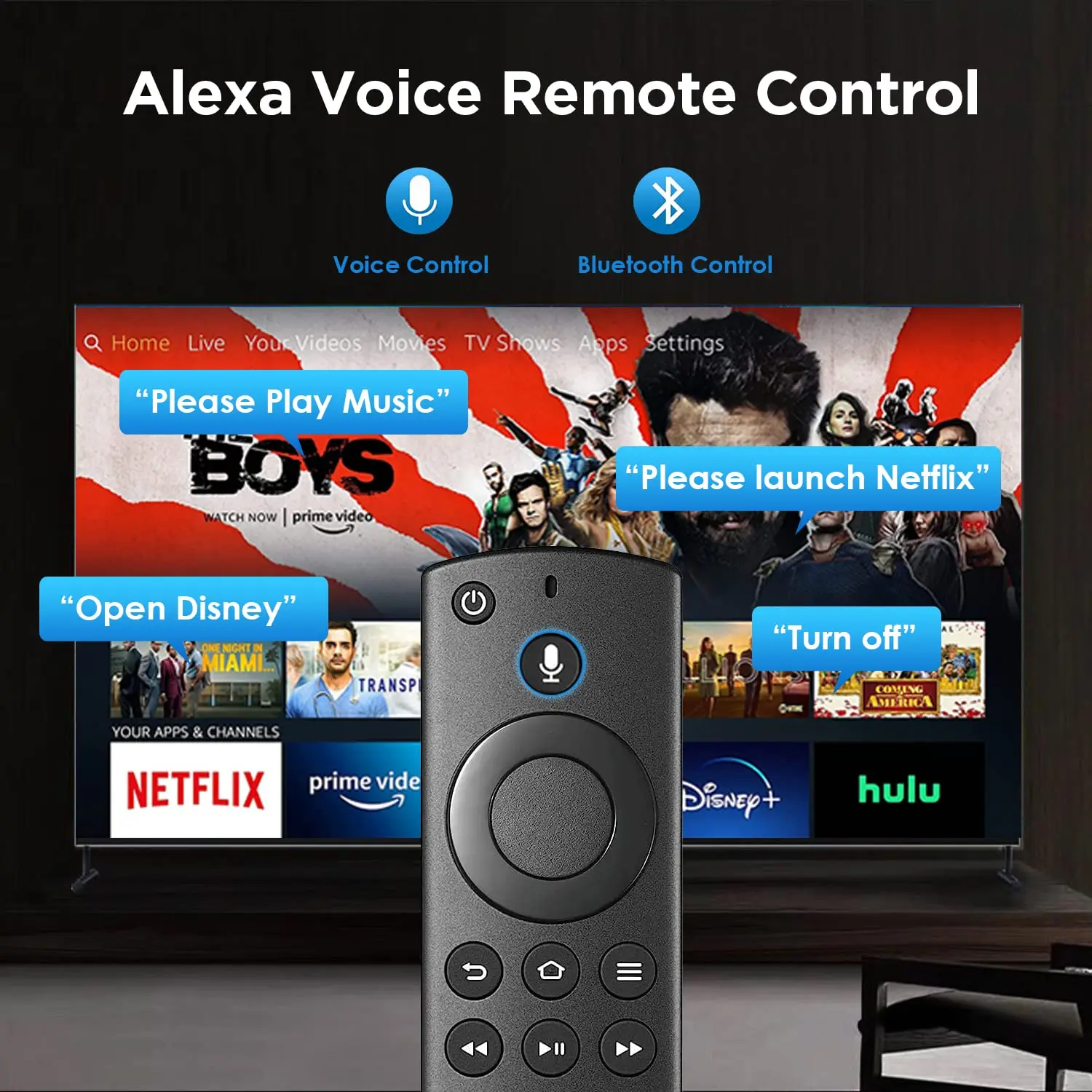 Mando a distancia de repuesto para televisor inteligente, Control remoto por voz para Insignia, Toshiba, Netflix, Prime, Hulu, teclas de atajo, NS-RCFNA-21 - imagen 5