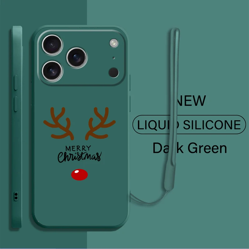 Funda blanda para iPhone 7 8 XS XR 11 12 13 Pro Max 16 14 15 Plus 16e 17 Air elementos navideños lindos - imagen 5