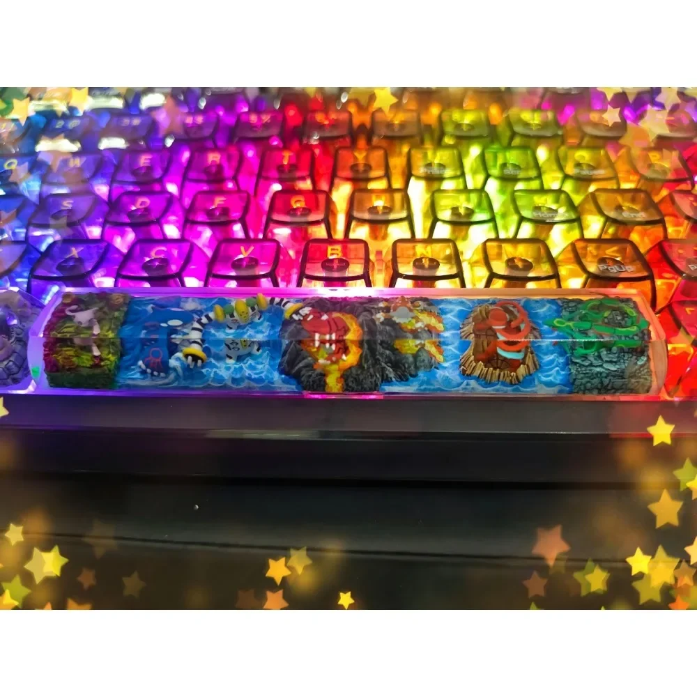 Llave de Control de Pokémon, teclas espaciales hechas a mano, teclas personalizadas, figuritas de dibujos animados, teclados mecánicos, accesorios, llaves de Anime 3D, regalos - imagen 5
