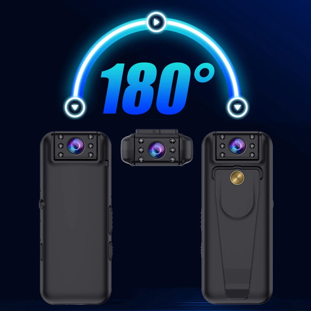 Cámara de visión nocturna giratoria de 1080P HD, grabadora portátil para aplicación de la ley, Clip trasero para deportes al aire libre - imagen 4