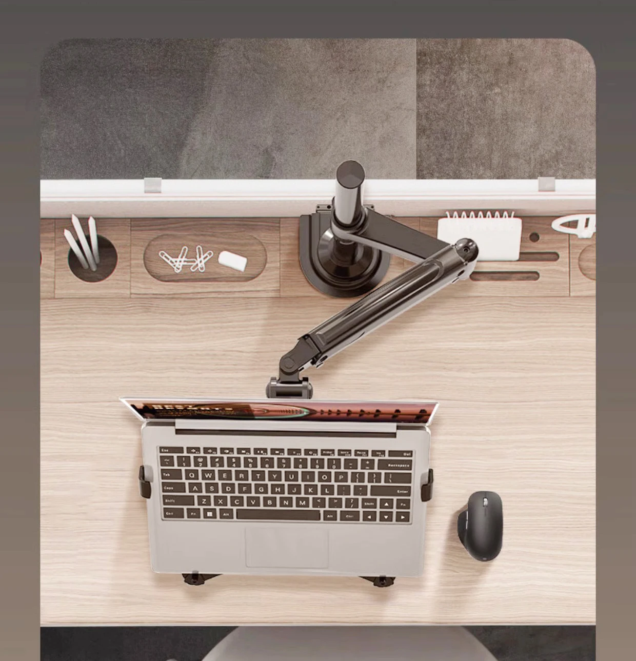Soporte de gas portátil con abrazadera para monitor 22-35" - imagen 4